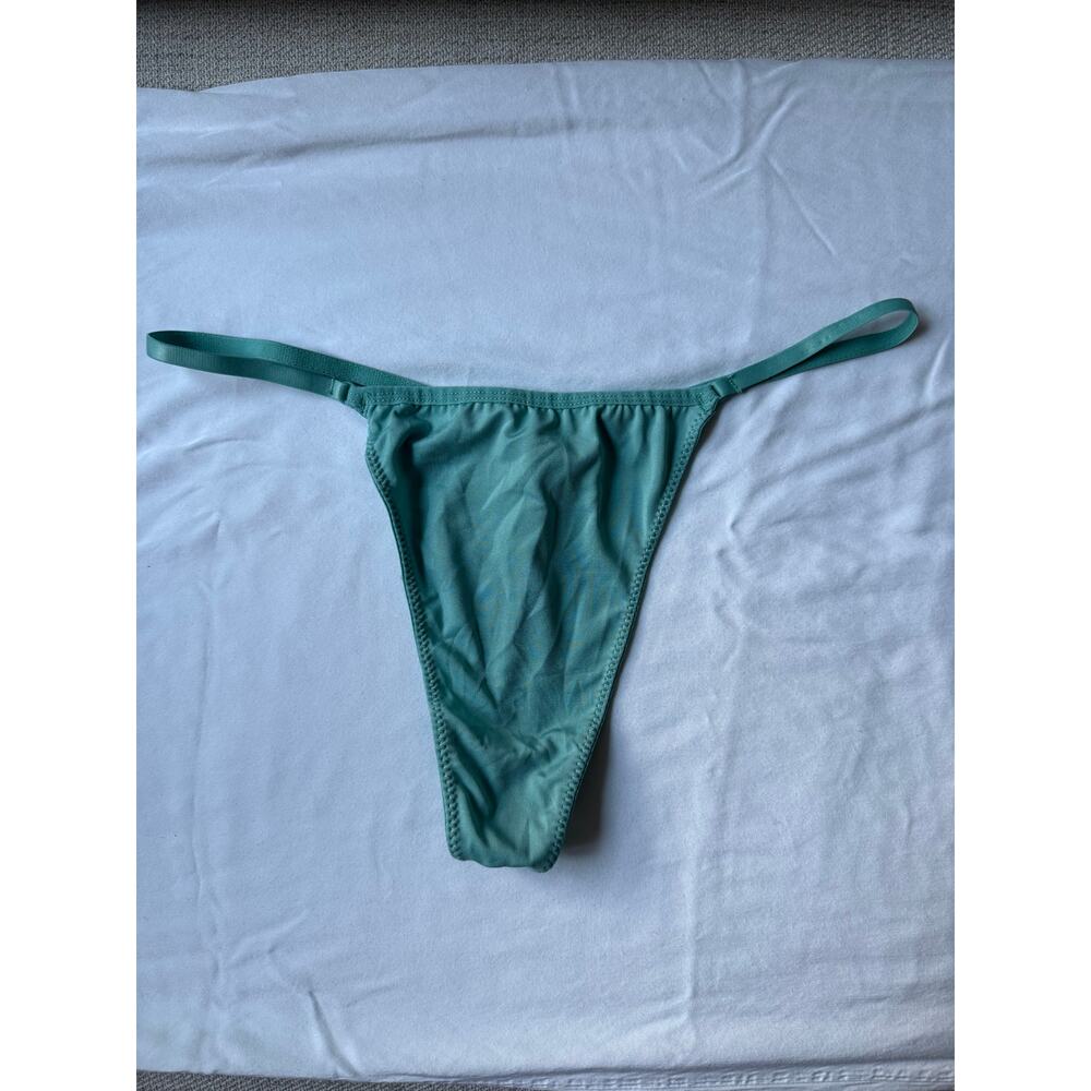 NWOT Jezebel Vintage Mint Green Second Skin High Cut String Thong Size L